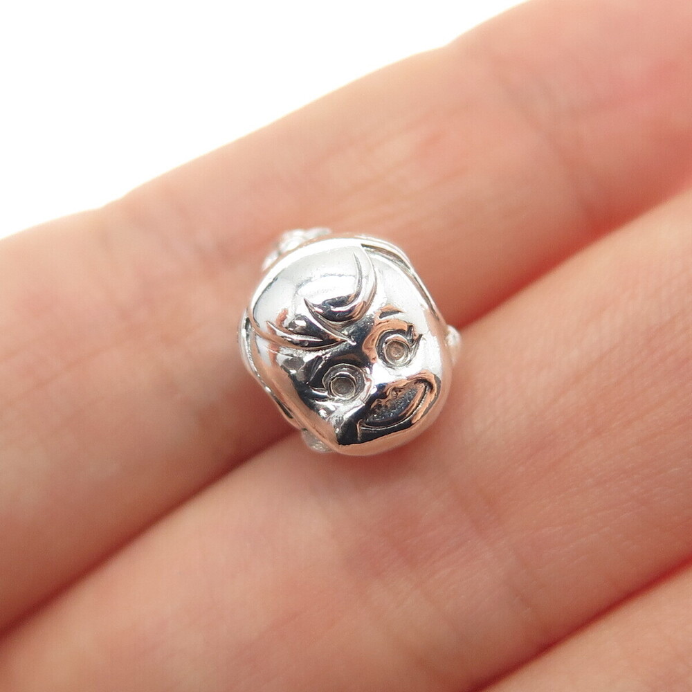 Reflection Beads 925 Sterling Silver Little Girl's Head Slide Bead Charm